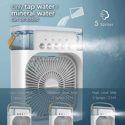 Portable Air Cooler Fan with 7-Color Light – Personal AC Fan