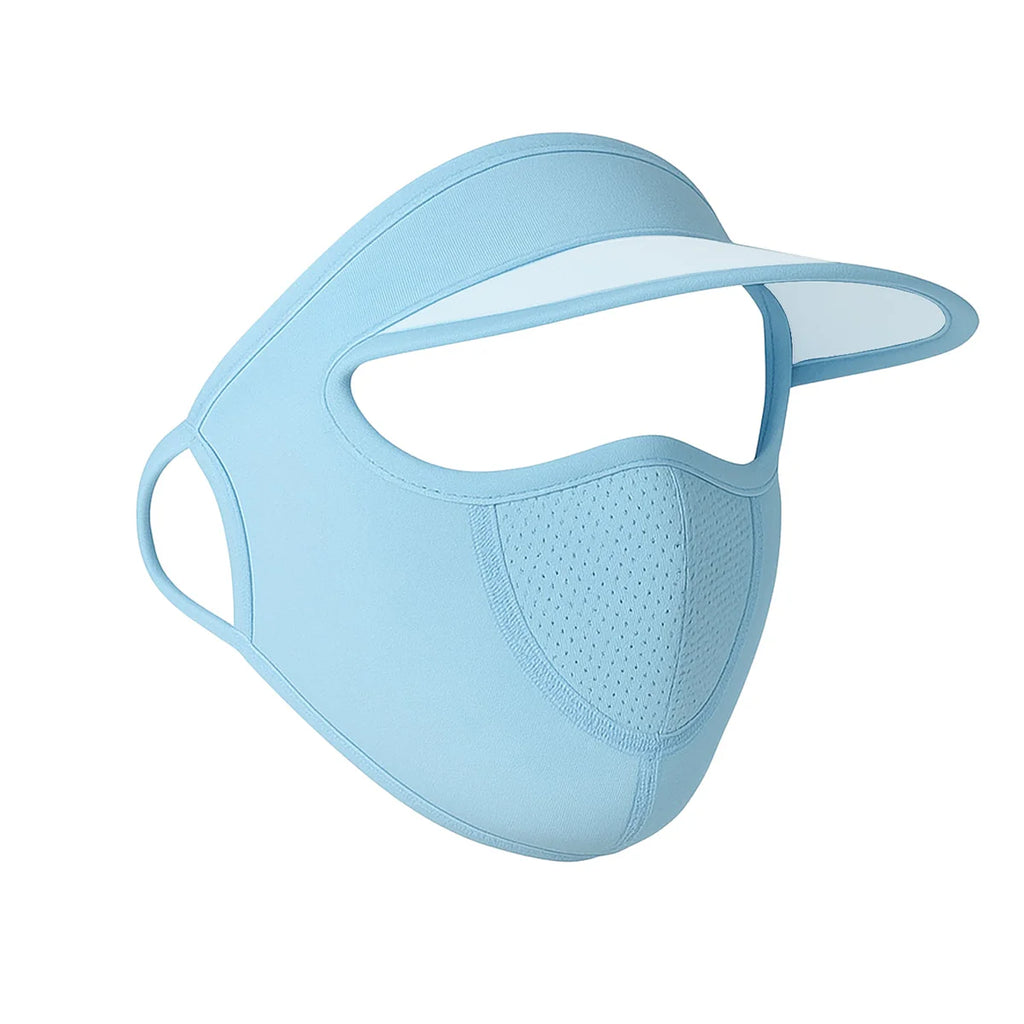 Full Face UV Protection Cap with Built-in Mask and Wide Brim Visor – Breathable (1 Pc)