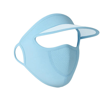 Full Face UV Protection Cap with Built-in Mask and Wide Brim Visor – Breathable (1 Pc)