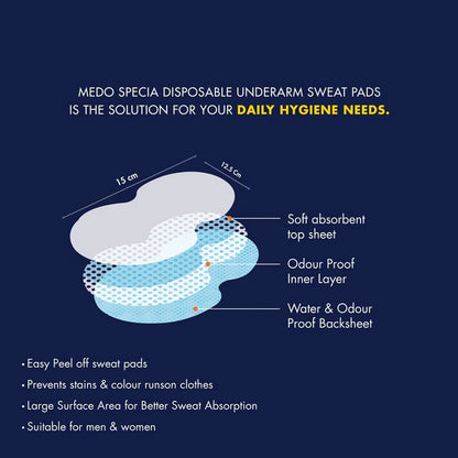 Basics Underarms Sweat Pads Disposable (Pkts 6x 60 Pcs Set)